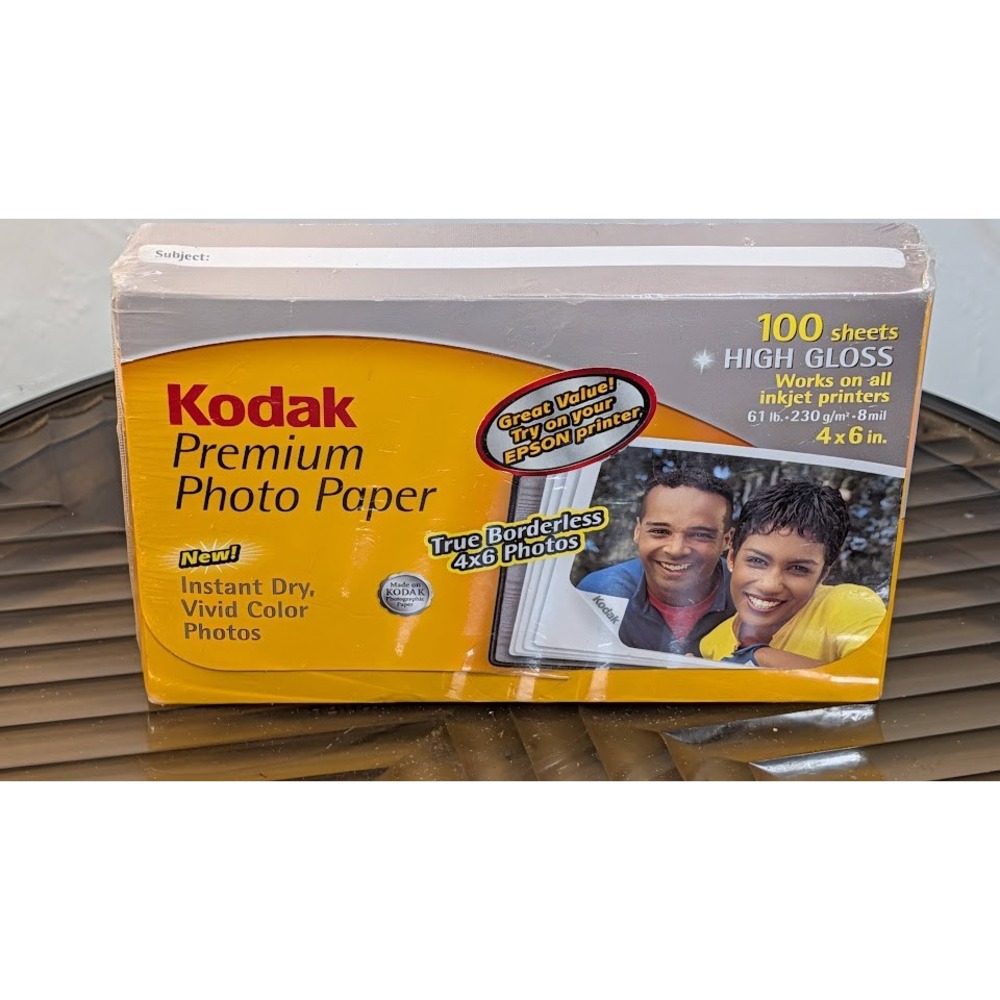 Kodak Premium Photo Paper 100 Sheets 4x6 White New High Gloss Inkjet Paper